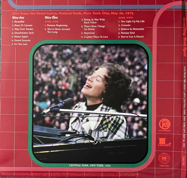 Image of Back Cover of 0646090S: 2xLP - CAROLE KING, Home Again (Third Man Records; TMR-755, US 2022, Gatefold, 2 Inners, Red Brick Coloured Vinyl, Etched, NO 7'' or DVD!)   EX/EX