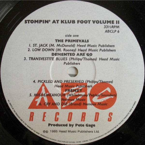 Image of Label Cover of LP - VG+/VG+ - VARIOUS, Stomping at the Klub Foot - Volume 2 (Head; ABC LP 6, UK 1986, Gatefold), ,  - 0626114E