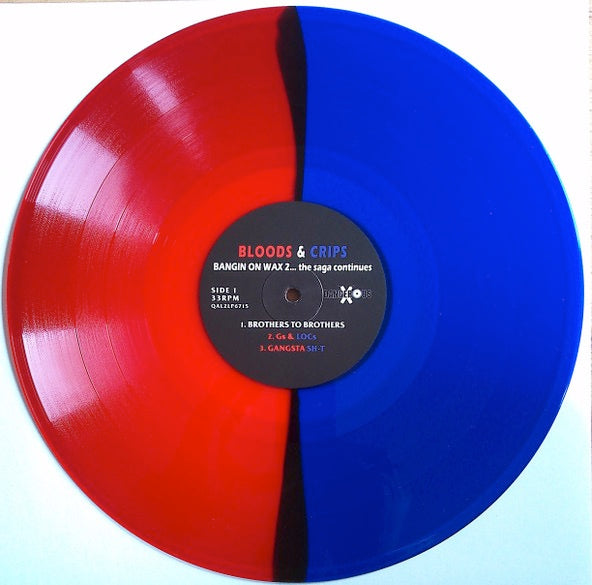 Image of Back Cover of 2xLP -  - BLOODS & CRIPS, Bangin' On Wax 2...The Saga Continues (Dangerous Records; QAL2LP6715, UK 2026, Gatefold, Red & Blue Coloured Vinyl), , The Bloods and Crips  debut Bangin  on Wax (1993)   which we reissued in 2023 to an incredible reception   inspired us to dig even deeper into this iconic catalogue. The follow-up, The Saga Continues, originally dropped only on CD in 1994. Now, for the first time ever, we re proud to bring it to wax   pressed on special edition half/half Blue