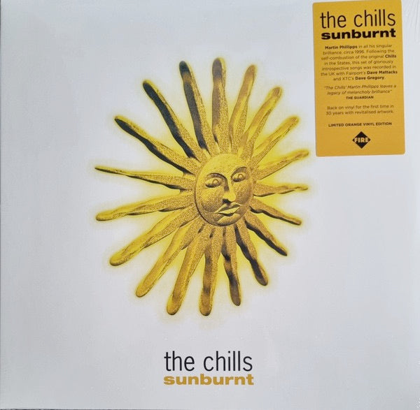 Image of Front Cover of LP - NEW/NEW - THE CHILLS, Sunburnt (Fire Records; FIRELP822, UK 2026, Orange Vinyl), , 1000 copies on Orange vinyl. The late, great Martin Phillipps circa 1996. Following the self-combustion of the original Chills in the States, a set of gloriously introspective songs recorded in the UK with Fairport s Dave Mattacks and XTC s Dave Gregory when the new line-up were turned away at Heathrow. A Phillipps solo album by default, that led to a hiatus before The Chills  glorious return in 2