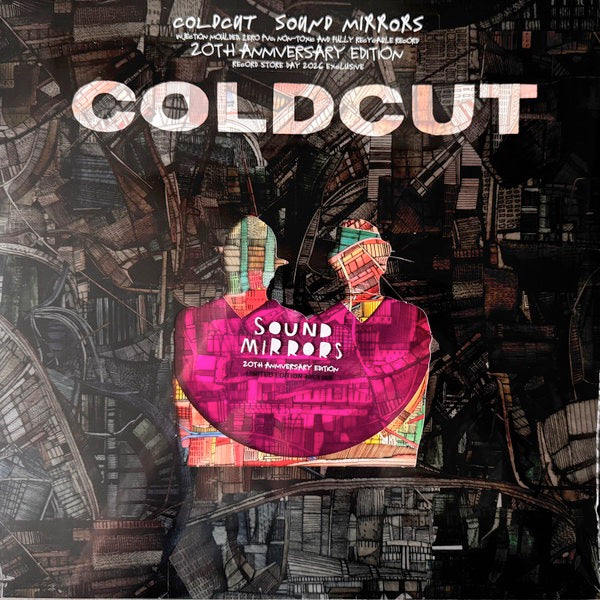 Image of Front Cover of 2xLP -  - COLDCUT, Sound Mirrors (Ninja Tune; ZEN115XX, UK 2026, Eco-mix Marbled Vinyl), , Sound Mirrors, the 2006 studio album from acclaimed duo Coldcut, was quoted as being  one of the most vital and imaginative records Jon Moore and Matt Black have ever made , and saw the duo "continue, impressively, to find new ways to present political statements through a gamut of pristine electronics and breakbeats" (CITATION: Future Music, 2007). The fascinating array of guest vocalists incl