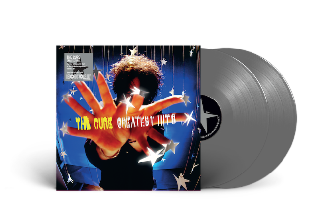 Image of Front Cover of 2xLP - NEW - THE CURE, Greatest Hits  (UMR/Polydor/Fiction; 8831948, UK 2026, Newly Remastered By Robert Smith on Silver Bio Vinyl), , Originally released in 2001, The Cure�s �Greatest Hits� fast became one of their biggest selling albums, featuring 4 UK Top 10 hit singles and 4 UK Top 20 singles. Curated and remastered by Robert Smith for this 25th Anniversary Record Store Day 2026 exclusive, The Cure approach their 50th year in 2028 and remain one of the most beloved bands in the