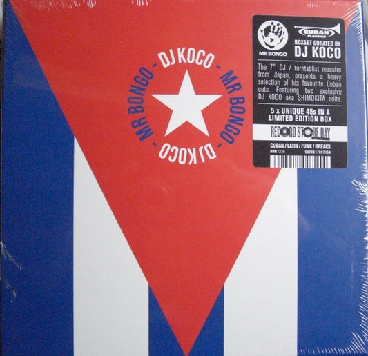 Image of Front Cover of 5x7" - NEW/NEW - DJ KOCO, Cuba 45 Boxset Curated by DJ KOCO (Mr Bongo Records; MRB7235, UK 2026, Box Set), , Exclusive to Record Store Day 2026 & curated by DJ Koco the Cuban 45 Clamshell Boxset includes 5x7" singles.   Two years since DJ KOCO aka SHIMOKITA curated his sold-out Mr Bongo Brazil 45 boxset, he is back with another Record Store Day special, this time turning his attention to Cuba.   Testament to Cuba s vast and vibrant musical landscape, DJ KOCO has cherry-picked som
