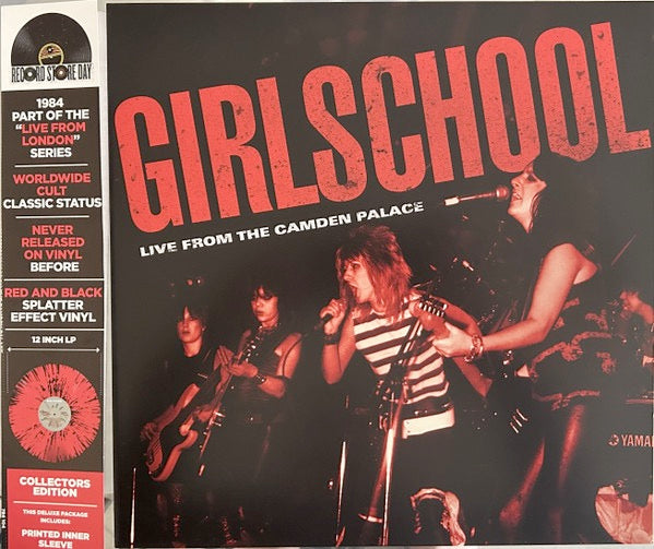 Image of Front Cover of 2xLP - NEW/NEW - GIRLSCHOOL, Live From The Camden Palace (Culture Factory (France).; 3700477841041, UK 2026), , GIRLSCHOOL is the longest running all-female rock band still active after more than 40 years. They maintain a worldwide cult following and are an inspiration for many female rock musicians. Original members Kim McAuliffe, Denise Dufort, and long-time member Jackie Chambers are still in the band. Live fron the Camden Palace was recorded in 1984 & is part of "The Live from L