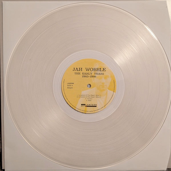 Image of Back Cover of LP  -  - JAH WOBBLE, The Early Years 1983-1986 (LANTERN REC.; LANR066, UK 2026), , A collection of tracks from the iconic bassist, producer and composer Jah Wobble (P.I.L.) that are from the early 12" singles he released between '83 and '86 on his own LAGO record label. - 1656122S