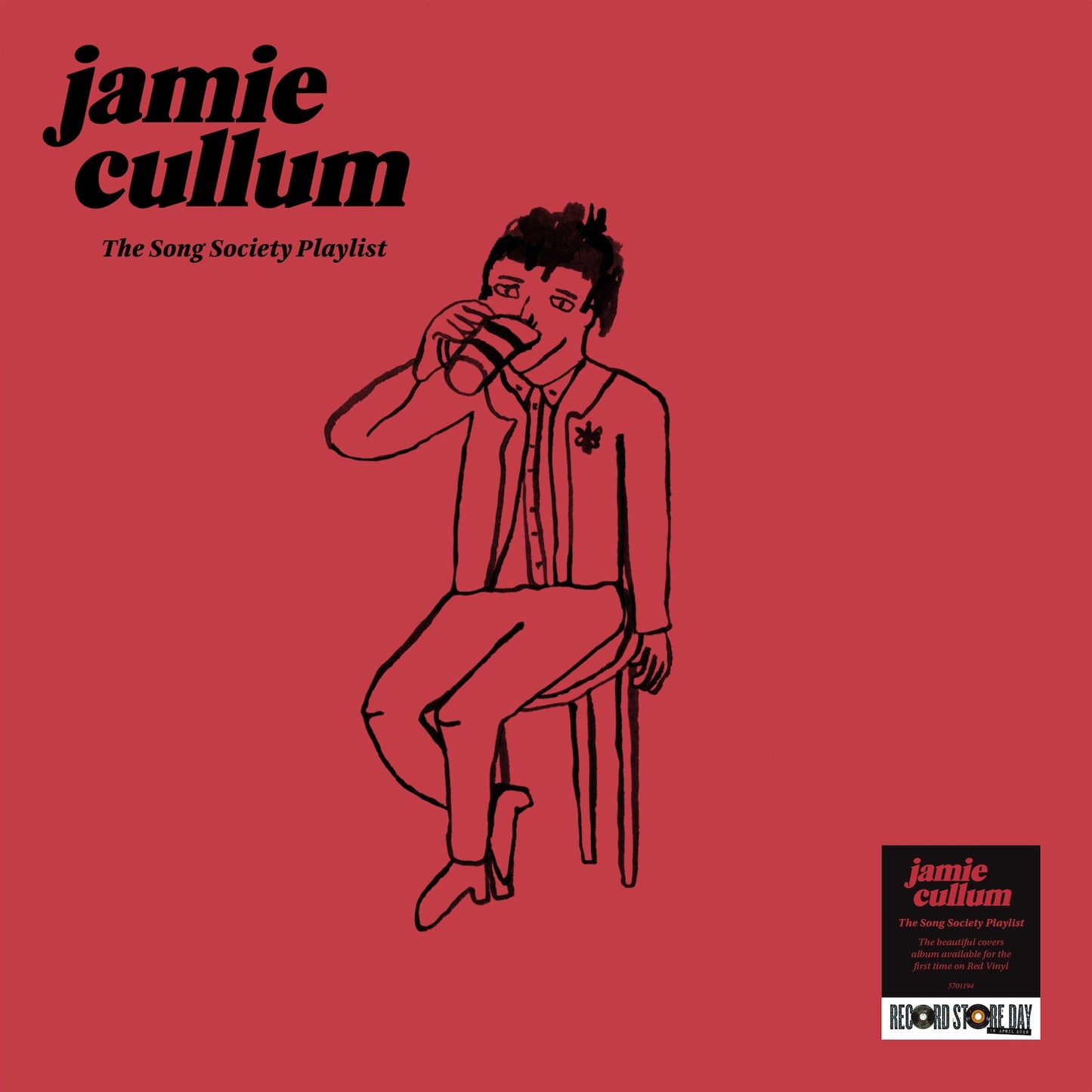 Image of Front Cover of LP - NEW/NEW - JAMIE CULLUM, The Song Society Playlist (UMR/Island; 5701194, UK 2026, Record Store Day, Red Vinyl), , The Song Society began in 2015 as a  window into Jamie Cullum s own education  and song writing creation which follows four simple rules; 1. Find a song you love or are fascinated by. 2. Learn and record live within the hour. 3. No previous preparation allowed. 4. Love and live with the mistakes. Featuring jazz-style covers of chart-topping singles like Mark Ronson'