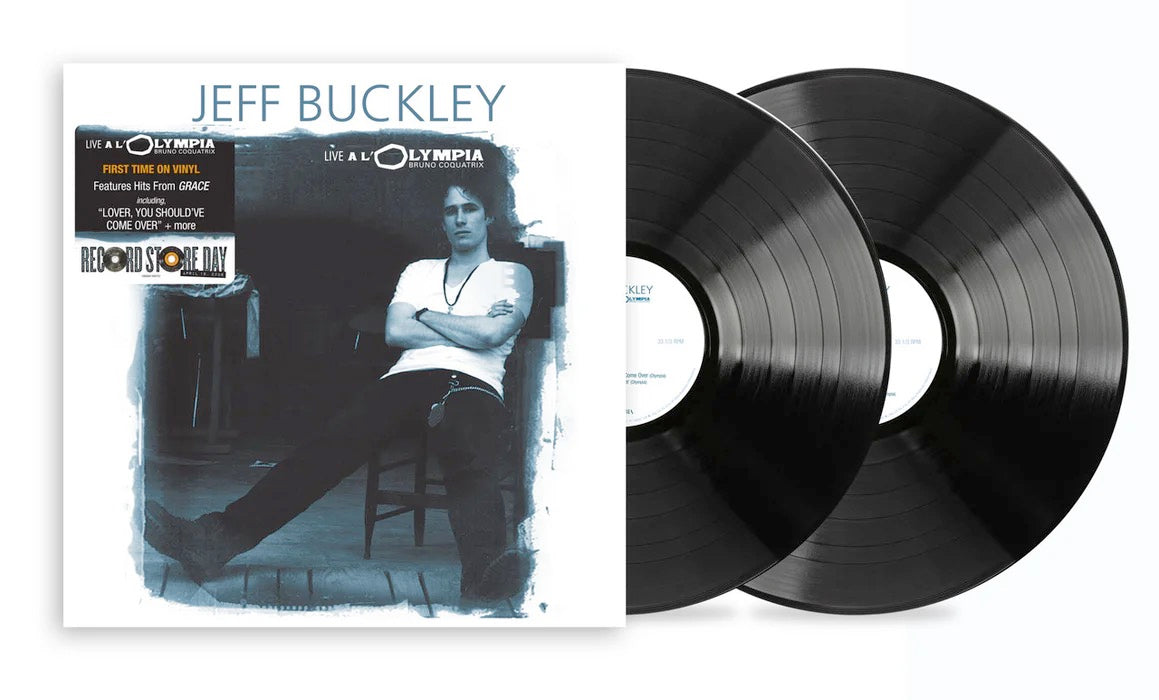 Image of Front Cover of 2xLP - NEW/NEW - JEFF BUCKLEY, Live A L'Olympia (Legacy Rep; 19958414501, UK 2026), , x2 LP Black Vinyl - This live album captures Jeff Buckley and band across two nights in Paris July 6th & 7th during his 1995 European tour in support of the release of his Grace album. Captured at the legendary Olympia, it found Buckley before a rapturous French crowd performing half of the songs from his beloved debut album ( including favorites like  Lover, You Should Have Come Over  and  Halleluj