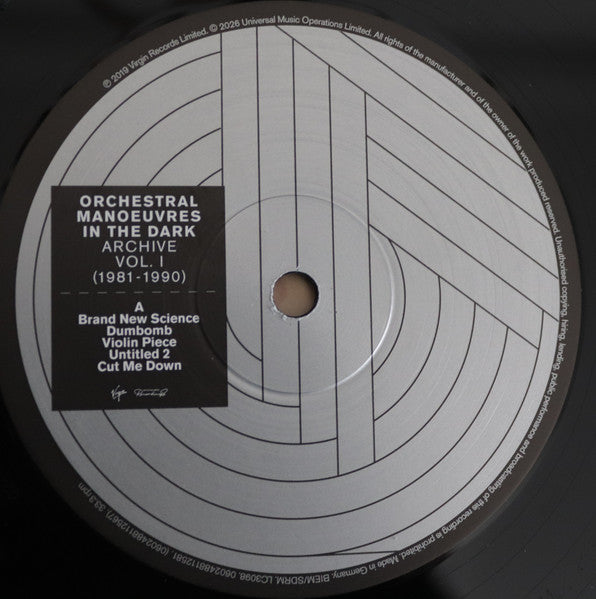 Image of Label Cover of 2xLP - NEW/NEW - ORCHESTRAL MANOEUVRES IN THE DARK, Archive Vol. 1 (1981-1990) (UMR/Virgin; 8811256, UK 2026), , Initially curated as part of the Grammy-nominated Souvenir boxed set (2019), Archive Volume 1 provides a fascinating insight into the alternative creative process of one of the most successful synth-pop groups of all time at their most triumphant. Six years after the first issue, it makes its vinyl debut. Maintaining OMD s long tradition of supporting Record Store Day, i