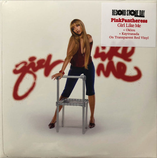 Image of Front Cover of 7  - NEW/NEW - PINKPANTHERESS, Girl Like Me (Warner Records; , UK 2026, Picture Sleeve, Red Vinyl), , Following the success of her critically acclaimed sophomore mixtape Fancy That and its star-studded remix expansion Fancy Some More?, PinkPantheress delivers an essential Record Store Day exclusive: the fan-favorite track "Girl Like Me." This limited RSD edition features the original track along with reimaginings by Kaytranada and Oklou. A masterclass in earworm production, "Girl Lik