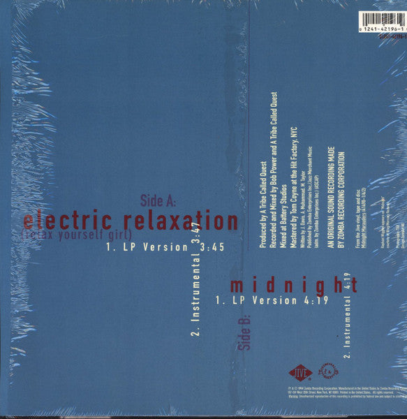 Image of Back Cover of 12" - VG/VG - A TRIBE CALLED QUEST, Electric Relaxation / Midnight (Jive; 01241-42196-1, US 1994, Picture Sleeve), Light marks only,  - 4026411E