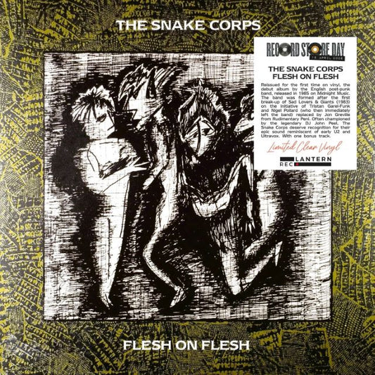 Image of Front Cover of LP  -  - THE SNAKE CORPS, Flesh On Flesh (LANTERN REC.; LANR063, UK 2026, Clear Vinyl, Bonus Track), , Reissued for the first time on vinyl, the debut album by the English post-punk band, released in 1984 on Midnight Music. The band was formed after the first break-up of Sad Lovers & Giants (1983) on the initiative of Tristan Gareth Funk and Nigel Pollard (who then immediately left the band), replaced by Jon Greville from Rudimentary Peni. Often championed by the legendary DJ John Pe
