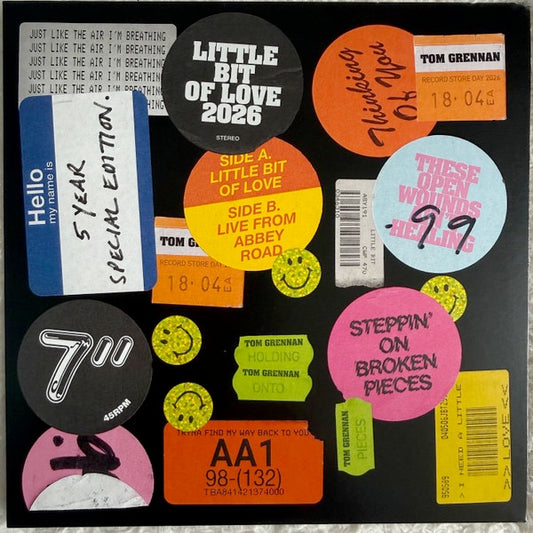 Image of Front Cover of 7  - NEW/NEW - TOM GRENNAN, Little Bit Of Love (Insanity; 19958411177, UK 2026, Picture Sleeve, Sky Blue Vinyl), , Sky Blue Coloured 7" Vinyl Single - 5th anniversary release on Sky Blue Blue coloured 7" Vinyl - 1456347S