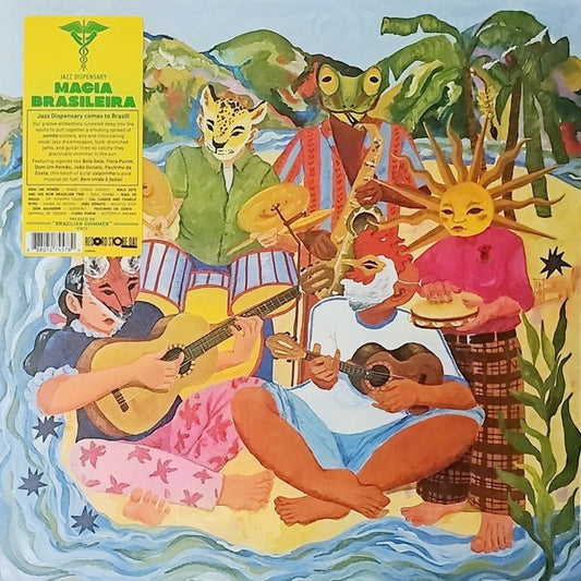 Image of Front Cover of LP - NEW/NEW - VARIOUS, Jazz Dispensary: Magia Brasileira (UMR/Concord; 7274578, UK 2026,  Brazilian Shimmer  green / yellow / gold vinyl), , Jazz Dispensary comes to Brazil! Our groove alchemists tunneled deep into the vaults to pull together a smoking spread of Samba sizzlers, airy and intoxicating vocal-jazz dreamscapes, funk-drenched jams, and guitar lines so catchy they practically shimmer in the sun. Featuring legends like Bola Sete, Flora Purim, Dom Um Rom o, Jo o Donato, Paul