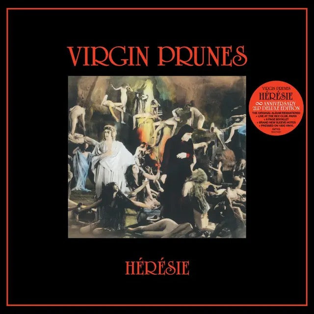 Image of Front Cover of 2xLP - NEW/NEW - VIRGIN PRUNES, Heresie (BMG Rights Management (UK) Ltd.; 964216261, UK 2026), , A raw, confrontational post-punk classic from Virgin Prunes, remastered and expanded with rare live recordings, new liner notes, and updated artwork. - 1816227C
