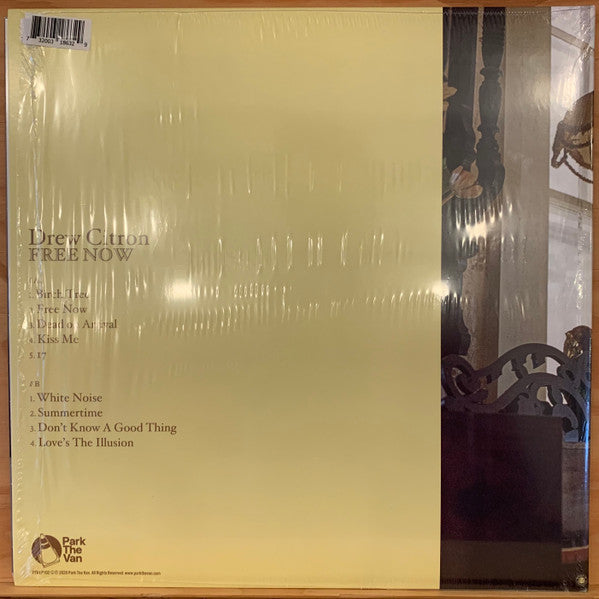Image of Back Cover of LP - VG+/VG+ - DREW CITRON, Free Now (Park The Van Records; PTV-LP102, US 2020, Gatefold, Inner, Canary Yellow Vinyl), ,  - 0646169S