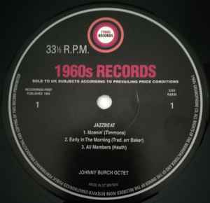 Image of Label Cover of LP - VG+/VG+ - JOHNNY BURCH OCTET, Jazzbeat (1960s Records; R&B39, UK 2019, Company Inner), ,  - 0646170S