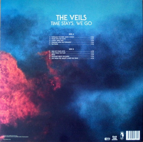 Image of Back Cover of LP - VG/VG - THE VEILS, Time Stays, We Go (Pitch Beast Records; PITLP001, Benelux 2013, Inner, Red Vinyl, No CD), Light Marks only, Light pinches to sleeve edges, No CD,  - 0616330C