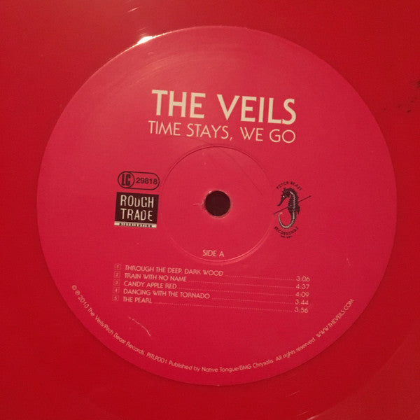 Image of Label Cover of LP - VG/VG - THE VEILS, Time Stays, We Go (Pitch Beast Records; PITLP001, Benelux 2013, Inner, Red Vinyl, No CD), Light Marks only, Light pinches to sleeve edges, No CD,  - 0616330C