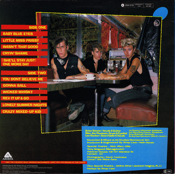 Image of Back Cover of LP - VG/VG - STRAY CATS, Gonna Ball (Arista; 204 019, Germany ), ,  - 0626246E