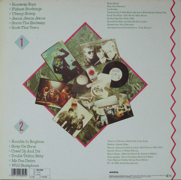 Image of Back Cover of LP - VG/VG - STRAY CATS, Stray Cats (Arista; 203 295, Europe 1980s Reissue), ,  - 0626247E