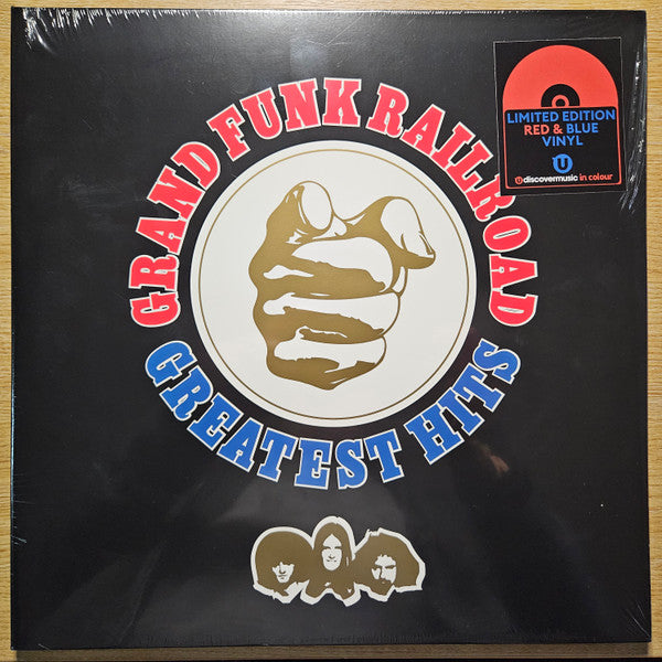 Image of Front Cover of LP - EX/VG - GRAND FUNK RAILROAD, Greatest Hits (Capitol Records; 602478775703, Europe 2025, 2 Inners, Red & Blue Vinyl), Strong VG, hairlines. Still in hype stickered shrinkwrap.,  - 0626164E