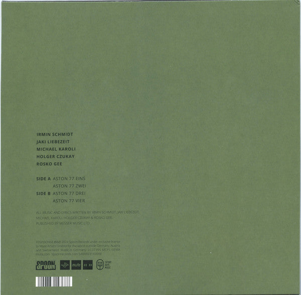 Image of Back Cover of LP - VG+/VG+ - CAN, Live In Aston 1977 (Future Days Music; FDSPOON68, Europe 2024, Insert & Black Inner), Still in shrinkwrap. Light creasing and light wear to opening edge.,  - 0626166E