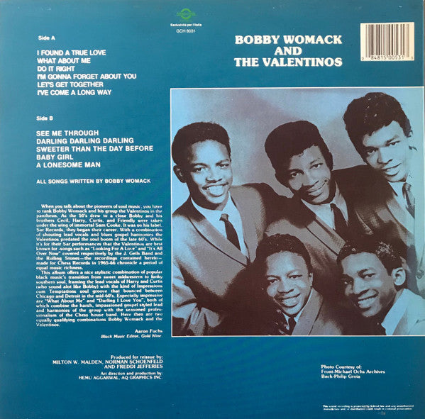 Image of Back Cover of LP - VG/VG+ - BOBBY WOMACK AND THE VALENTINOS, Bobby Womack And The Valentinos (Chess; GCH 8031, Italy Reissue), ,  - 0626254E