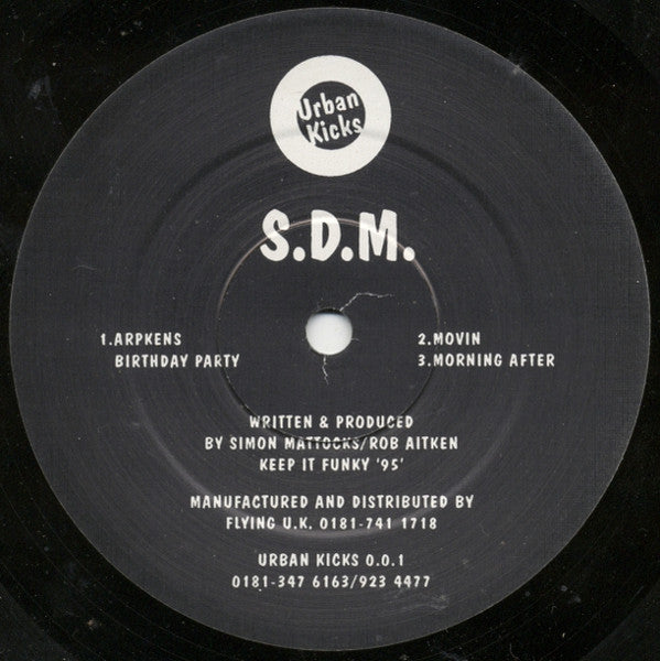 Image of Front Cover of 12" - /VG+ - S.D.M., Arpkens (Urban Kicks; Urban Kicks 0.0.1, UK 1995), , A1 - ArpkensA2 - Birthday PartyB1 - MovinB2 - Morning After - 0646240S