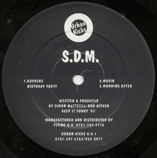 Image of Front Cover of 12" - /VG+ - S.D.M., Arpkens (Urban Kicks; Urban Kicks 0.0.1, UK 1995), , A1 - ArpkensA2 - Birthday PartyB1 - MovinB2 - Morning After - 0646240S