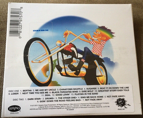 Image of Back Cover of 2xCD - G+/VG+ - GRATEFUL DEAD*, Europe '72 Vol. 2 (Rhino Records; R2 528639, US 2011, Booklet), Red promo label on front and white tracklist label on back. Lots of wear to sleeve. A 1 cm tear  from the spine into the front. Some corner knocks. Light Marks only on both discs.,  - 0656175S