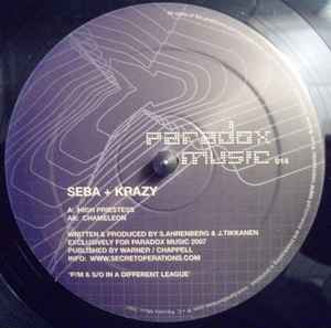 Image of Label Cover of 12" - VG/VG+ - SEBA + KRAZY*, High Priestess / Chameleon (Paradox Music ; PM 014, UK 2007, Picture Sleeve), few creases to sleeve - sticker on rear,  - 0746036S