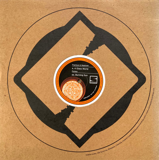 Image of Front Cover of LP - VG+/VG+ - FRACTURE & NEPTUNE / POLSKA, A Glass World / Burning Sun (Subtle Audio Recordings; SUBTLE003, Ireland 2005, Die Cut Company Sleeve), og company sleeve,  - 0746041S