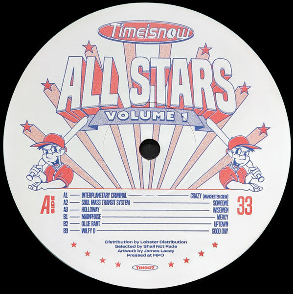 Image of Label Cover of 12" EP - VG+/VG+ - VARIOUS, All Stars Volume 1 (Timeisnow; TIN007, UK 2020, Die Cut Sleeve), ,  - 0746050S