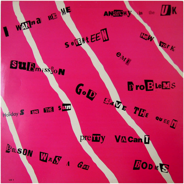 Image of Back Cover of LP - VG/VG - SEX PISTOLS, Anarchy In The UK - Live (Not On Label ; UK 1, UK 1985, Unofficial), Light hairlines on the record. Sleeve has discolouration, creases, edgewear.,  - 0726025E