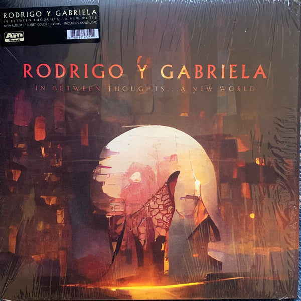 Image of Front Cover of LP - VG+/EX - RODRIGO Y GABRIELA, In Between Thoughts . . . A New World (ATO Records ; ATO0621, US 2023, Poster, White "Bone" Vinyl, Signed "Rod" And "gab" On Front Sleeve In Silver Pen), SIGNED,  - 0626336E
