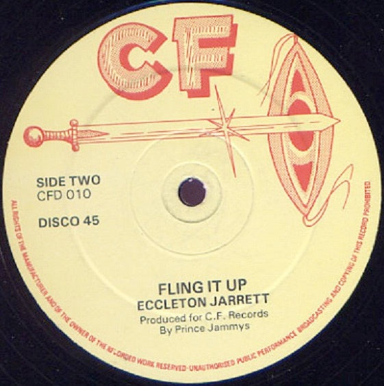 Image of Front Cover of 12" - /VG - ECCLETON JARRETT, Greedy Girl / Fling It Up (CF; CFD 010, UK 1985), Plays VG+, very nice shiny copy. Clean labels. In Reggae Disco 45 sleeve.,  - 2346150S