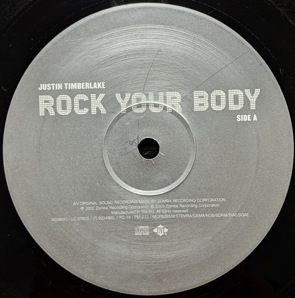 Image of Label Cover of 12" - VG/G+ - JUSTIN TIMBERLAKE, Rock Your Body (Jive; 9254950, Europe 2003, Picture Sleeve), Light marks,  - 0716054C