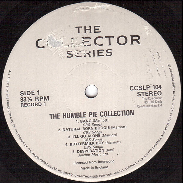 Image of Label Cover of 2xLP - VG/VG+ - HUMBLE PIE, The Humble Pie Collection (Castle Communications; CCSLP 104, UK & Europe 1985, Gatefold), ,  - 0726080E