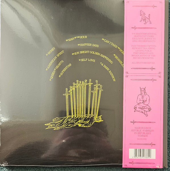 Image of Back Cover of LP - EX/EX - FRANK CARTER & THE RATTLESNAKES, Dark Rainbow (International Death Cult; IDC026LP, Europe 2024, Gatefold, Die Cut Inner & Insert, With Obi, Pink And Black Splatter Vinyl, Signed On Front Sleeve), SIGNED,  - 0626335E