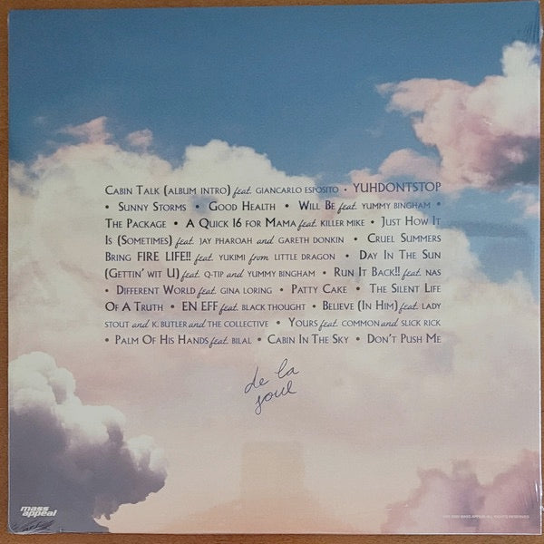 Image of Back Cover of 2xLP - NEW/NEW - DE LA SOUL, Cabin In The Sky (Mass Appeal; MSAP185VAR, US 2026, Gatefold, 2 Inners, Sky Blue Vinyl), ,  - 0736088E