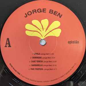 Image of Label Cover of LP - NEW/NEW - JORGE BEN, Jorge Ben (Opiniao; 91006, Europe 2026 Reissue, Stereo), ,  - 3536159E