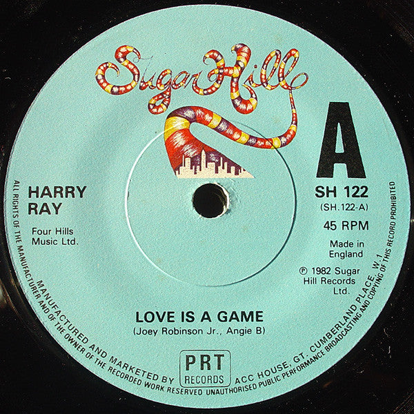 Image of Front Cover of 7" - /VG+ - HARRY RAY, Love Is A Game / Love Is A Game (Sugar Hill Records; SH 122, UK 1982), ,  - 0726169E