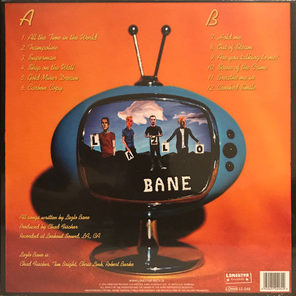 Image of Back Cover of LP - VG+/VG+ - LAZLO BANE, All The Time In The World (Lonestar Records; LS-048, Germany 2018 Reissue, Limited Edition, Blue Translucent, 150 gram), ,  - 0746254S