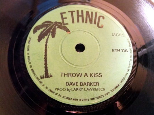 Image of Front Cover of 7" - /G+ - DAVE BARKER / JUNIOR ENGLISH, Throw A Kiss / Daddy's Home (Ethnic; ETH 11, UK 1973, Solid Centre), ,  - 0726269E