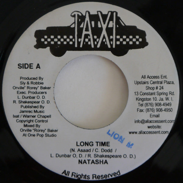 Image of Front Cover of 7" - /VG - NATASHA, Long Time (Taxi; DS1002, Jamaica 2007), Strong VG.,  - 0726283E