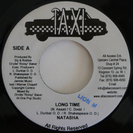 Image of Front Cover of 7" - /VG - NATASHA, Long Time (Taxi; DS1002, Jamaica 2007), Strong VG.,  - 0726283E