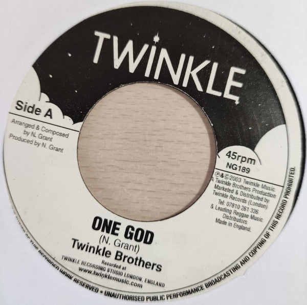 Image of Front Cover of 7" - /VG+ - TWINKLE BROTHERS, One God (Twinkle Music; NG 189, UK 2024 Reissue), ,  - 0726294E