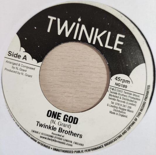 Image of Front Cover of 7" - /VG+ - TWINKLE BROTHERS, One God (Twinkle Music; NG 189, UK 2024 Reissue), ,  - 0726294E