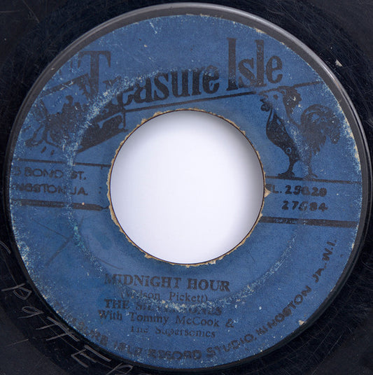 Image of Front Cover of 7" - /G+ - THE SILVERTONES WITH TOMMY MCCOOK / TOMMY MCCOOK AND THE SUPERSONICS, Midnight Hour / Soul For Sale (Treasure Isle; , Jamaica 1960s), ,  - 0726297E