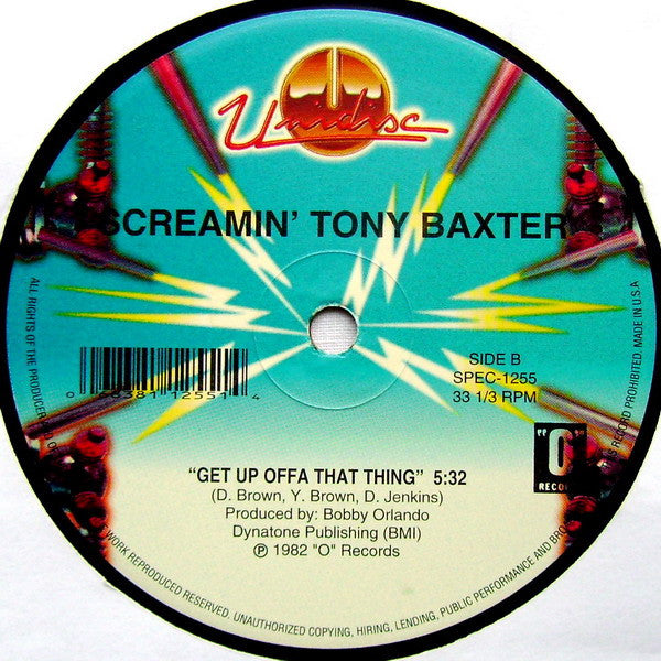 Image of Back Cover of LP - VG+/VG+ - FREE ENTERPRISE / SCREAMIN' TONY BAXTER, Make It On My Own / Get Up Off That Thang (Unidisc; SPEC-1255, US , Company Sleeve), ,  - 0746290S